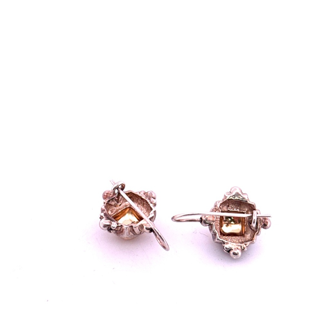 14K yellow gold and 925 sterling silver earrings for pierced ears 7.2g - Picture 11 of 16